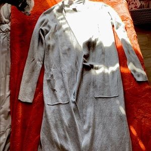Long gray cardigan